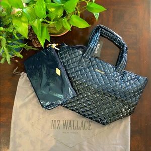 NWT**MZ WALLACE Blk/Blu Quilted Tote